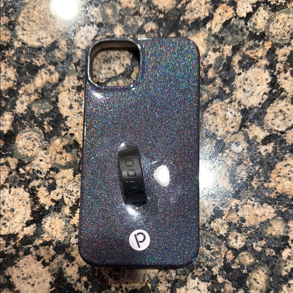 Black sparkle loopy Case